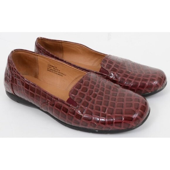 Comfortview Leisa Women 11 WIDE Faux Crocodile Leather Elastic Gore SlipOn Flat - Picture 2 of 11